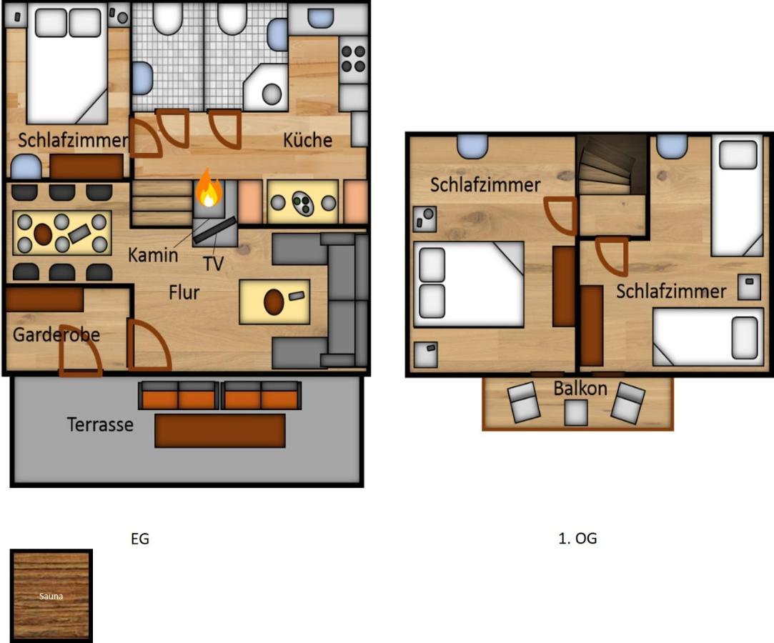 Ferienhaus Bei Simone Mit Sauna เคียร์ชไฮม์ ภายนอก รูปภาพ